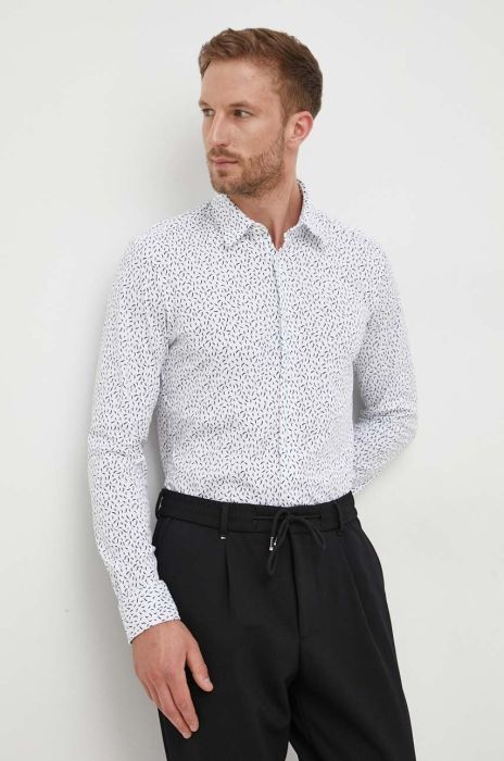 Сорочка BOSS чоловіча колір білий slim класичний комір (3567255)