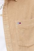 Вельветова сорочка Tommy Jeans колір бежевий regular класичний комір