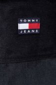 Вельветова куртка Tommy Jeans колір чорний перехідна oversize