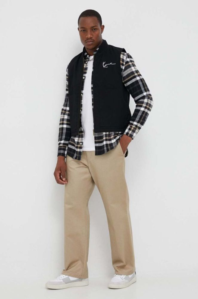 Бавовняна сорочка Tommy Jeans чоловіча колір чорний regular класичний комір фото 3