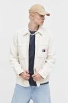 Сорочка Tommy Jeans чоловіча колір бежевий regular класичний комір Сорочка Tommy Jeans чоловіча колір бежевий regular класичний комір