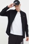 Бавовняна сорочка Tommy Jeans чоловіча колір чорний regular зі стійкою