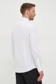 Сорочка Trussardi чоловіча колір білий slim з італійським коміром