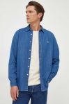 Джинсова сорочка Lacoste чоловіча regular класичний комір колір блакитний Джинсова сорочка Lacoste чоловіча regular класичний комір колір блакитний