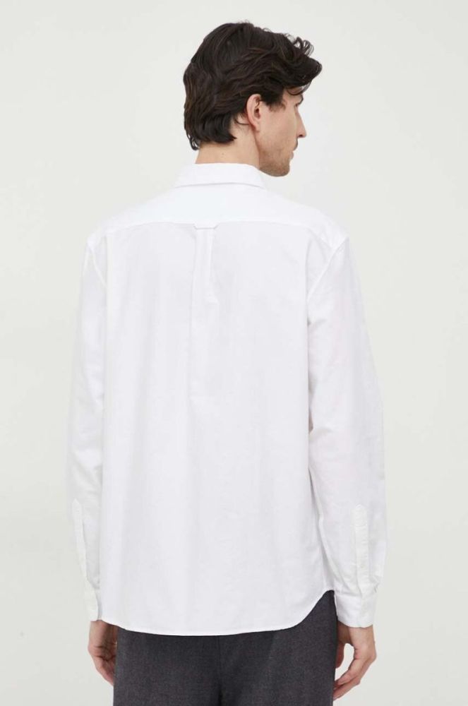 Бавовняна сорочка Lacoste чоловіча колір білий regular комір button-down (3537757) фото 3