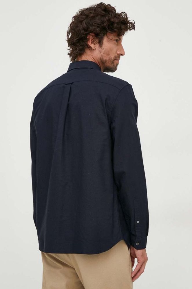 Бавовняна сорочка Lacoste чоловіча regular комір button-down колір темно-синій (3537764) фото 4