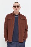 Вельветова сорочка Superdry колір коричневий regular класичний комір Вельветова сорочка Superdry колір коричневий regular класичний комір