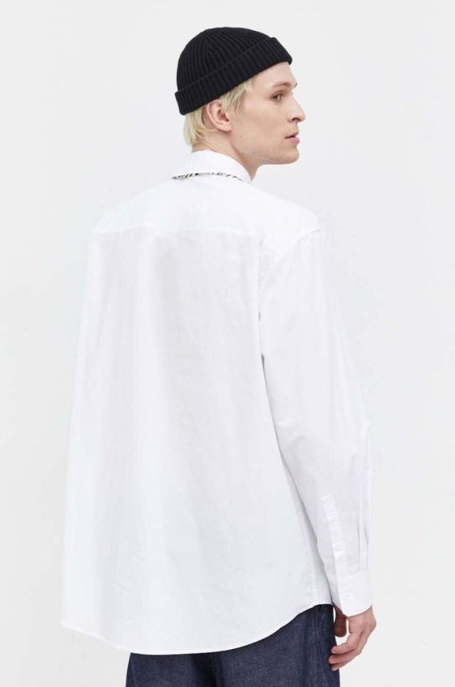 Бавовняна сорочка Karl Lagerfeld Jeans чоловіча колір білий regular класичний комір фото 3