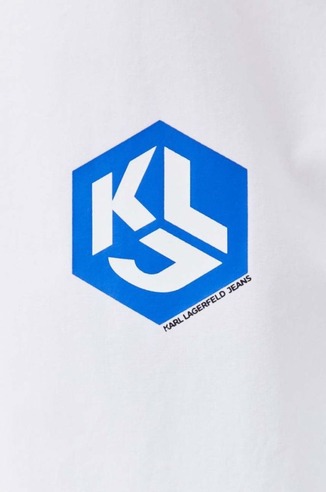 Бавовняна сорочка Karl Lagerfeld Jeans чоловіча колір білий regular класичний комір фото 5