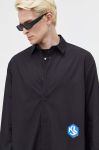 Бавовняна сорочка Karl Lagerfeld Jeans чоловіча колір чорний regular класичний комір Бавовняна сорочка Karl Lagerfeld Jeans чоловіча колір чорний regular класичний комір