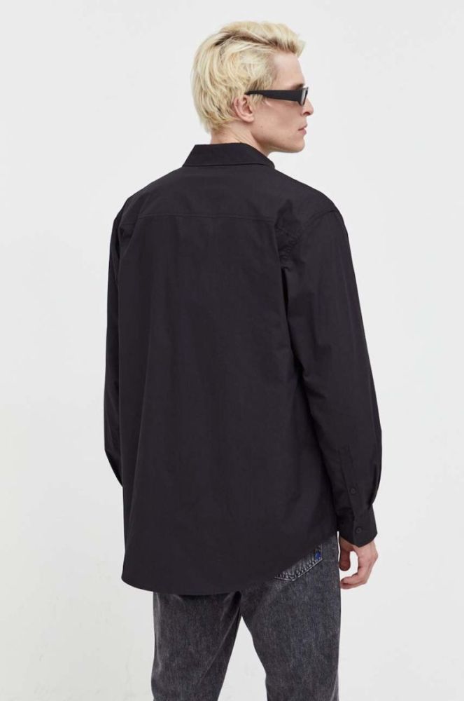 Бавовняна сорочка Karl Lagerfeld Jeans чоловіча колір чорний regular класичний комір фото 3