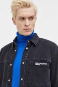 Джинсова сорочка Karl Lagerfeld Jeans чоловіча колір чорний relaxed класичний комір
