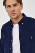 Вельветова сорочка Polo Ralph Lauren колір синій regular комір button-down