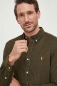 Вельветова сорочка Polo Ralph Lauren колір зелений regular комір button-down