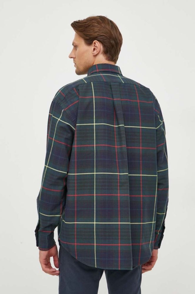 Бавовняна сорочка Polo Ralph Lauren чоловіча колір зелений relaxed комір button-down фото 4