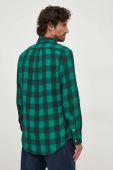 Бавовняна сорочка Polo Ralph Lauren чоловіча колір зелений regular комір button-down (3523514)