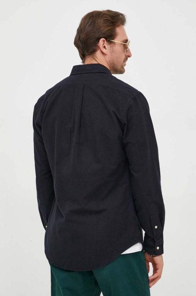Бавовняна сорочка Polo Ralph Lauren чоловіча колір чорний regular комір button-down (3590986) фото 4