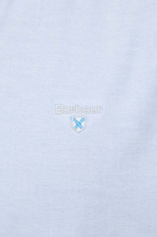 Бавовняна сорочка Barbour Oxtown чоловіча slim комір button-down колір блакитний фото 2