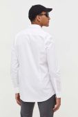 Бавовняна сорочка HUGO чоловіча колір білий slim класичний комір (3574566)