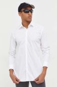 Бавовняна сорочка HUGO чоловіча колір білий slim класичний комір (3574566)