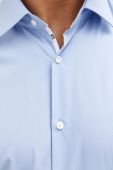 Бавовняна сорочка HUGO чоловіча slim класичний комір колір блакитний (3574574)