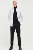 Бавовняна сорочка HUGO чоловіча колір білий slim класичний комір (3485811)