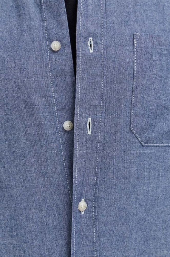 Бавовняна сорочка HUGO чоловіча regular комір button-down колір блакитний (3485832) фото 5