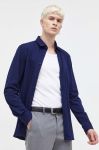 Бавовняна сорочка HUGO чоловіча колір синій slim класичний комір (3507087) Бавовняна сорочка HUGO чоловіча колір синій slim класичний комір (3507087)