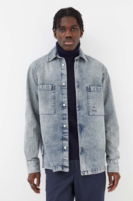 Джинсова сорочка Won Hundred чоловіча relaxed класичний комір колір блакитний