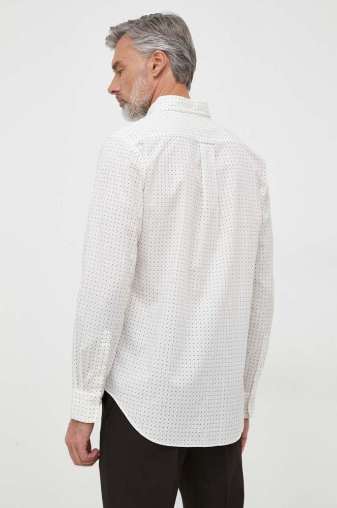 Бавовняна сорочка Gant чоловіча колір бежевий regular комір button-down (3621643) фото 3