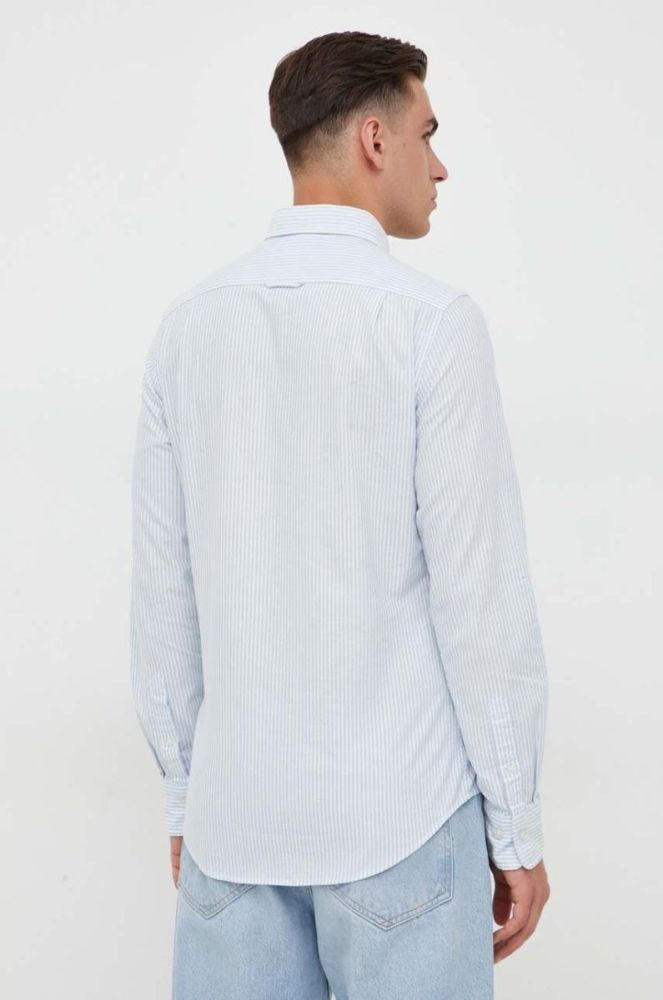 Бавовняна сорочка Gant чоловіча regular комір button-down колір блакитний (3609573) фото 4