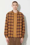 Бавовняна сорочка Fjallraven ?vik чоловіча колір коричневий regular класичний комір Бавовняна сорочка Fjallraven ?vik чоловіча колір коричневий regular класичний комір