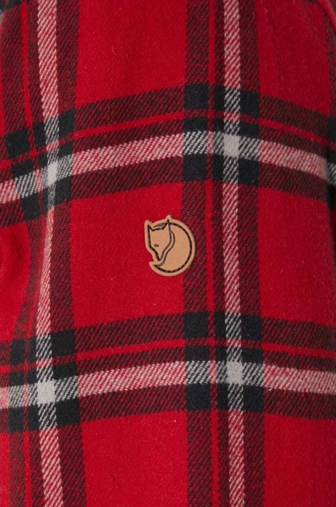 Бавовняна сорочка Fjallraven ?vik чоловіча колір червоний regular класичний комір фото 6
