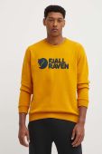 Бавовняна кофта Fjallraven чоловіча колір жовтий з принтом