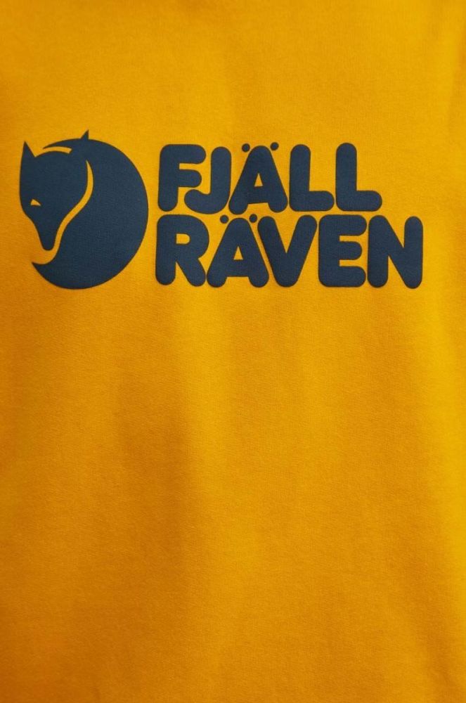 Бавовняна кофта Fjallraven чоловіча колір жовтий з принтом фото 5