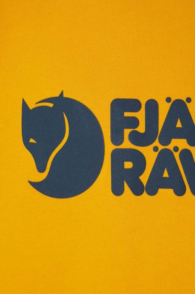 Бавовняна кофта Fjallraven чоловіча колір жовтий з принтом фото 6
