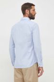 Бавовняна сорочка Joop! чоловіча slim з італійським коміром колір блакитний
