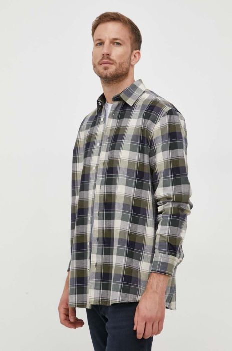 Бавовняна сорочка Joop! чоловіча колір зелений regular класичний комір