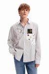 Бавовняна сорочка Desigual 23WMCW38 CAM_DENNISON чоловіча колір білий regular класичний комір Бавовняна сорочка Desigual 23WMCW38 CAM_DENNISON чоловіча колір білий regular класичний комір