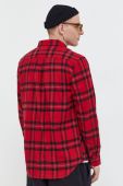 Бавовняна сорочка Vans чоловіча колір червоний relaxed класичний комір