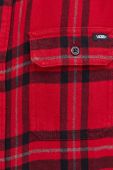 Бавовняна сорочка Vans чоловіча колір червоний relaxed класичний комір