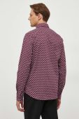 Сорочка Michael Kors чоловіча колір бордовий slim класичний комір (3655013)