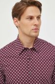 Сорочка Michael Kors чоловіча колір бордовий slim класичний комір (3655013)