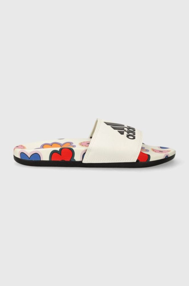 Шльопанці adidas жіночі колір білий фото 2