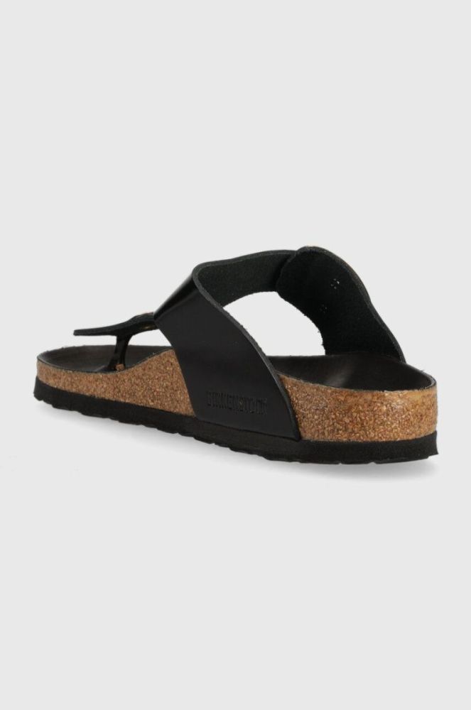 Шкіряні в'єтнамки Birkenstock Gizeh жіночі колір чорний на плоскому ходу 1021469 фото 3