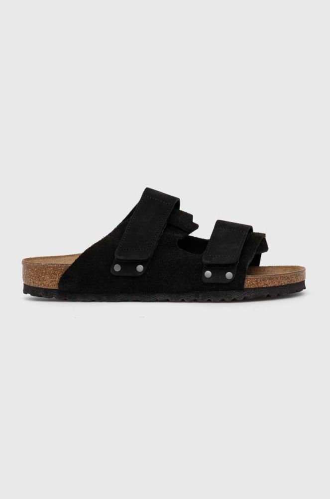 Замшеві шльопанці Birkenstock Uji жіночі колір чорний 1024810