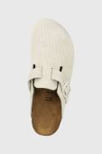 Замшеві шльопанці Birkenstock Boston Corduroy жіночі колір сірий 1025270