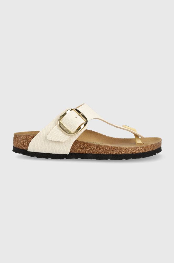 В'єтнамки Birkenstock Gizeh жіночі колір бежевий на плоскому ходу 1025503