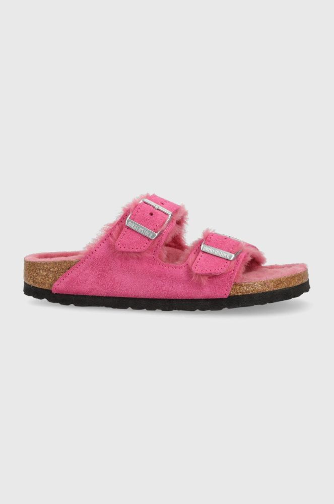 Замшеві шльопанці Birkenstock Arizona жіночі колір рожевий 1025554