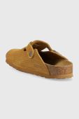 Замшеві шльопанці Birkenstock Boston Corduroy жіночі колір бежевий 1025668